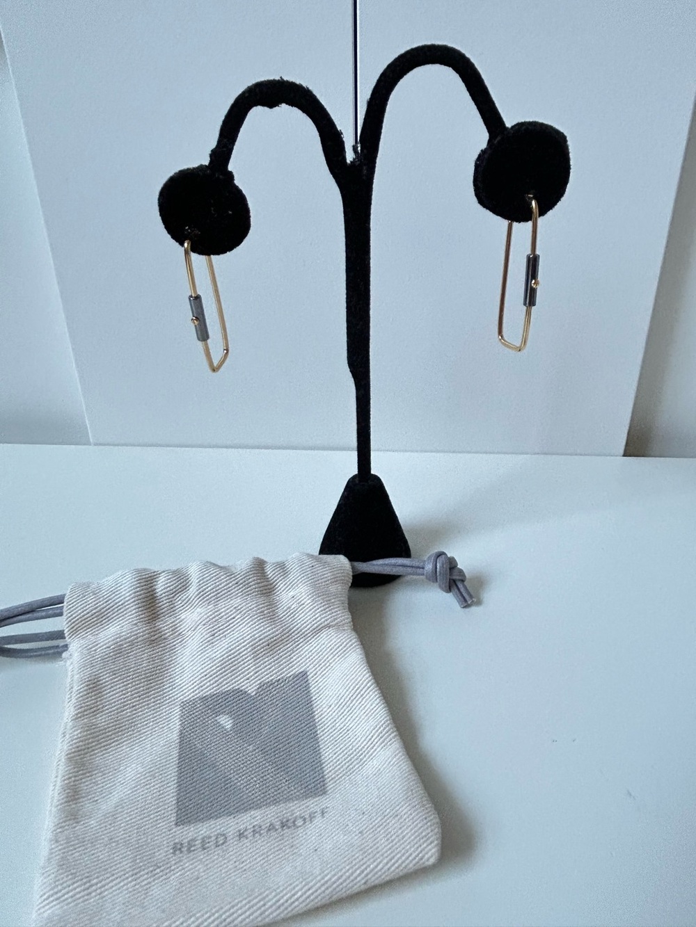 Reed Krakoff T Bar Rectangular Hoop Earrings